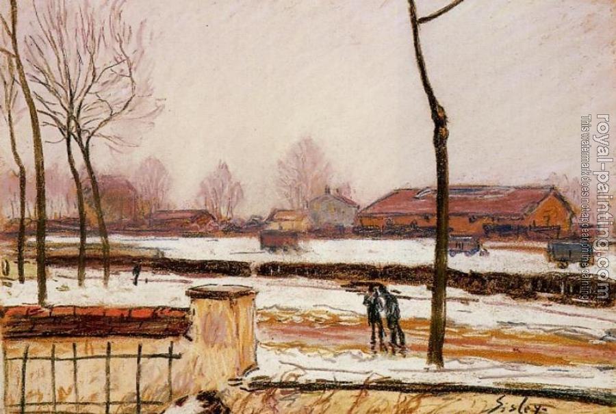 Alfred Sisley : Winter Landscape, Moret